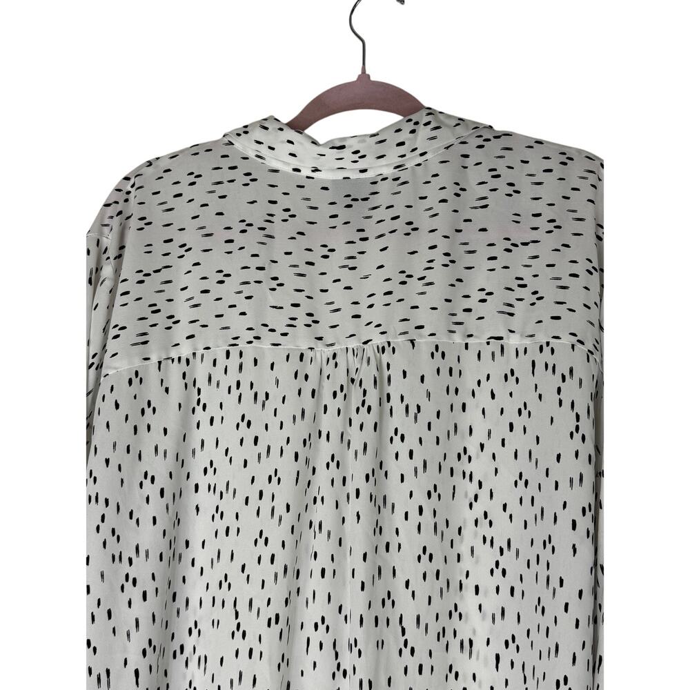 Worthington Woman White & Black Long Sleeve V-neck Collar Blouse Top Size 4X - Picture 6 of 10